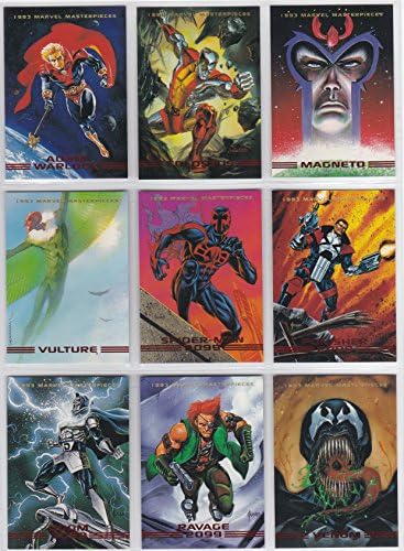 1993 Marvel Masterpieces Series II Conjunto de 90 cartões nm/m jusko, Vallejo, Bell