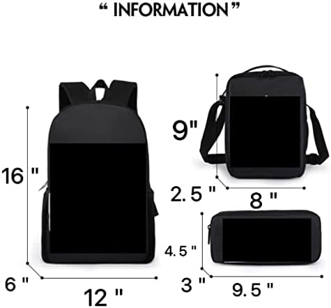 Hontubs bolsa de ombro de 16 3 Cartoon Backpack Backpack School School Bag Pen Back Backpack Backpack