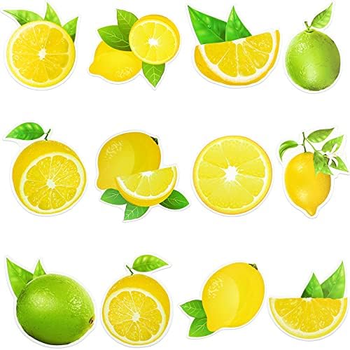 72 peças recortes de limão Mini recortes de limão Decorações de papel Decorações de boletim de verão Decorações