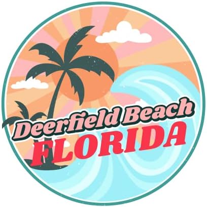 Deerfield Beach Florida Surfista Tropical Sea Férias Pacote de adesivos de praia