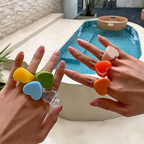 Oyalma bohemia resina colorida anéis de dedos mulheres/homens arco-íris anéis empilháveis ​​girls moda moda knuckle ring jóias-66227