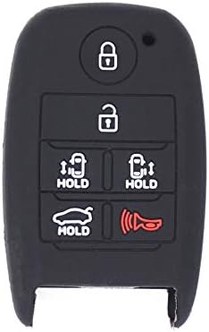 WFMJ Black Silicone Remote Smart 6 Buttons Caixa de capa da cadeia de chave para 2014 2015 2017 2018 Kia Sedona