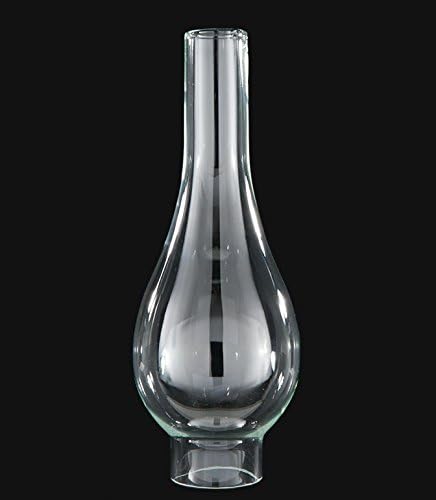 B&P Lamp® 2 polegadas por 9 3/4 polegadas Italia Bombe Clear Glass Lamp Chimney para lâmpadas de estilo vintage e