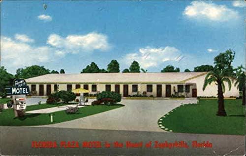 Motel da Florida Plaza no coração de Zephyrhills, Florida Zephyrhills FL Original Vintage Post cartão