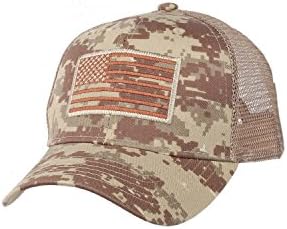 US American Flag Patch Style Mesh Mesh Trucker Baseball Cap Hat