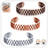 Yanchun 2 PCs Copperheal Sugardown Bracelets terapêuticos Pulseira de cobre terapêutica pulseira de terapia magnética ajustável Bracelets de abertura para mulheres e homens