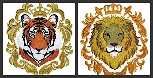 A natureza tecida em fios, incrível reino animal [poderoso leão] [personalizado e exclusivo] Ferro bordado ON/Cost Patch [6.65 *7.8] [Feito nos EUA]