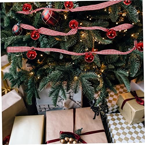 Magiclulu 1 PC Christmas Ribbon Sinos de fita branca teto de Natal pendurado pendente de fita de pingente decoração Santa Bells Adornamento de Natal Frazura de Bola