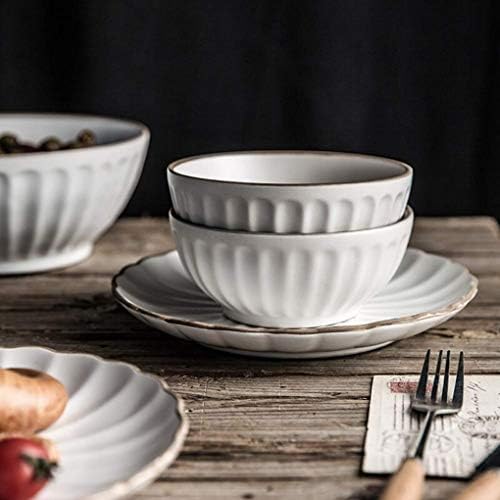 Myingbin 25 peças Petal em forma de porcelana Conjunto de jantar vintage Ceramic Tableware Set Service para 6 pessoas Grande