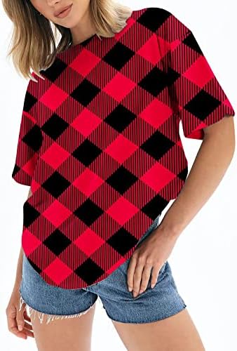 Camisas xadrezas para mulheres 2023 Trendy steampunk namorado blusa de verão grunge camiseta de superfície de tamanho grande