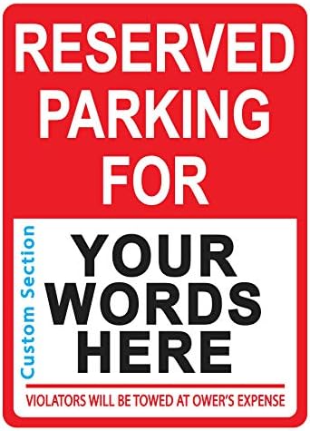 Sinal de estacionamento reservado personalizado - sinal de estacionamento personalizado para clientes, funcionários,