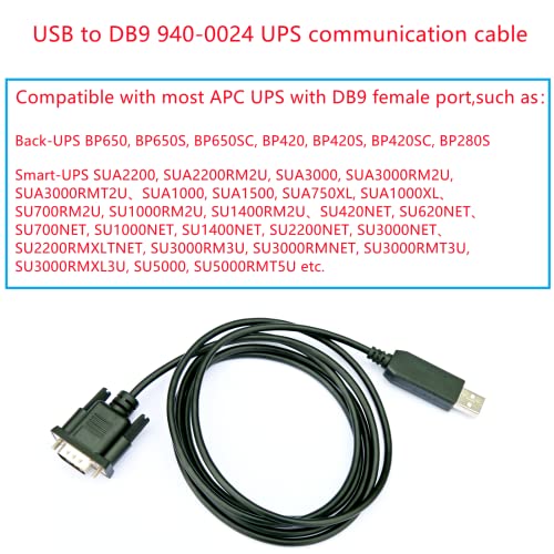 USB a RS232 DB9 Cabo de comunicação UPS 940-0024 Cabo serial de sinalização inteligente para APC UPS SUA-1000ich SUA-1500ich