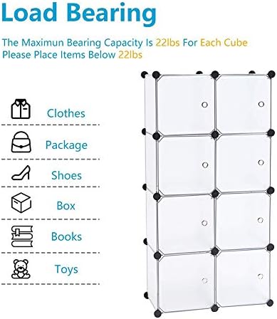 Guarda-roupa portátil guarda-roupa, armário de armário de quarto com haste pendurada modular armário de vestuário de cubo de cubo prateleira de armazenamento-a l30xw19xh44 polegada