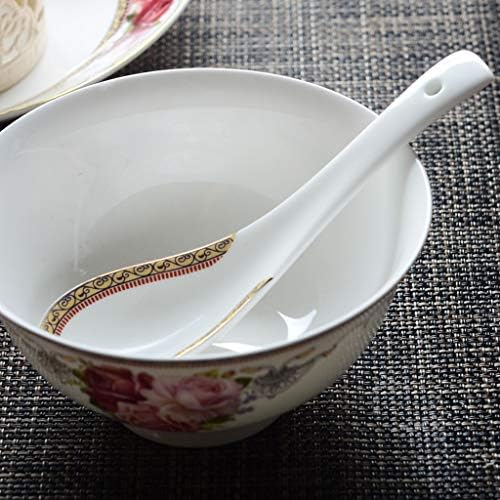 Colheres colheres colher de cerâmica conjunto de arroz colher colher colher china colher tabela utensílios 10 pedaços 5,3 polegadas de sopa de comprimento Spoons