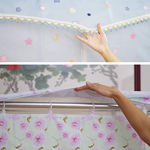 Prateleiras de armário de armário de guarda -roupa de pano Hmeigui - armário de guarda -roupa portátil de algodão de poliéster de nylon, tubo de aço reforçado, rosa_67x80inch
