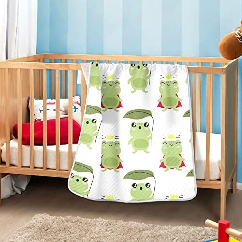 Clanta de arremesso fofo engraçado de sapo verde cobertor para bebês, recebendo cobertor, cobertor leve e macio para berço,