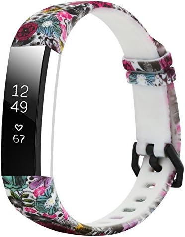 Bandas de reposição compatíveis com Fitbit Alta e Fitbit Alta HR, pulseiras florais Strap for Women & Men