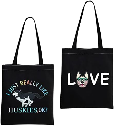 MBMSO Husky Gifts Husky Dog Amante Presente Siberiano Husky Bag Presentes para Husky Proprietário Cão Mãe Reutilizável