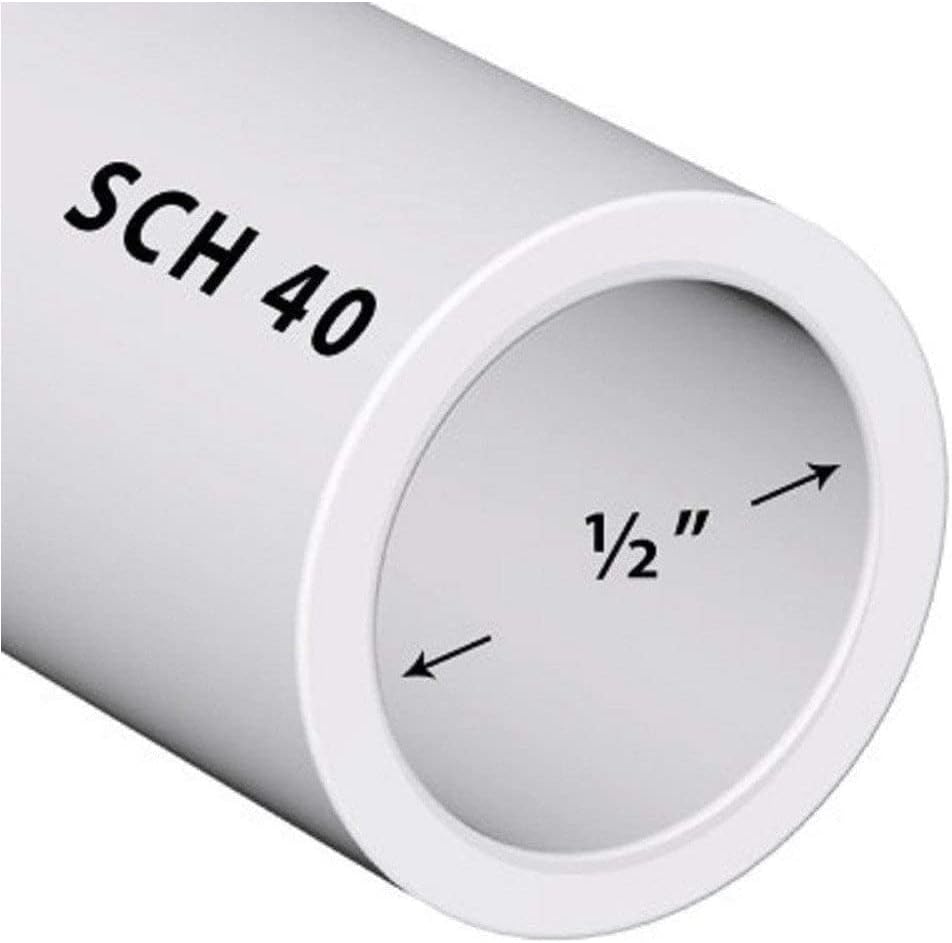 Paisagem PVC Pipe SCH40 Comprimento personalizado de 1/2 de polegada branca