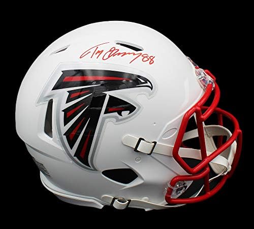 Tony Gonzalez autografado/assinado Atlanta Speed ​​Speed ​​Helmet White Matte