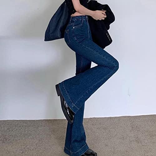 Calça de jeans de flare feminina feminina BELHO BELHO DE CAIXA HIGH HIGH ELIME