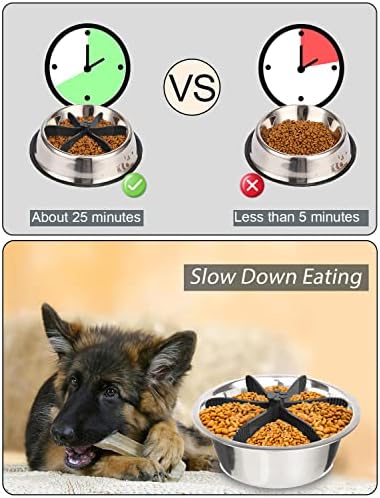 Freefa Slow alimentador de cachorro Bloat Stop Dog Food Bowl Maze Puzzle interativo non Skid, venha com Travel Bowl
