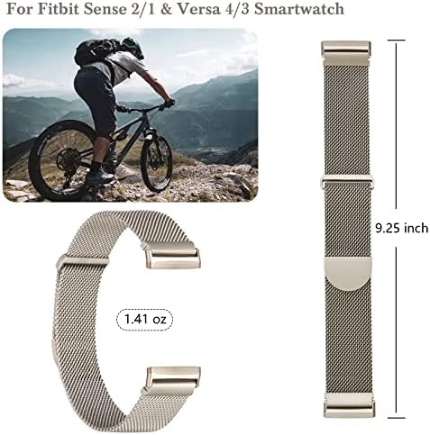 Koreda Compatível com Fitbit Versa 3/Versa 4/Fitbit Sense/Sense 2 Bands para mulheres homens, malha de aço inoxidável
