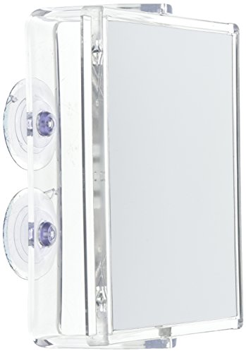 Zadro 2x Mag Z Fogless giratório espelho de chuveiro com xícara de sucção dupla, acrílico claro de 6 polegadas, 7 x 5,75 /