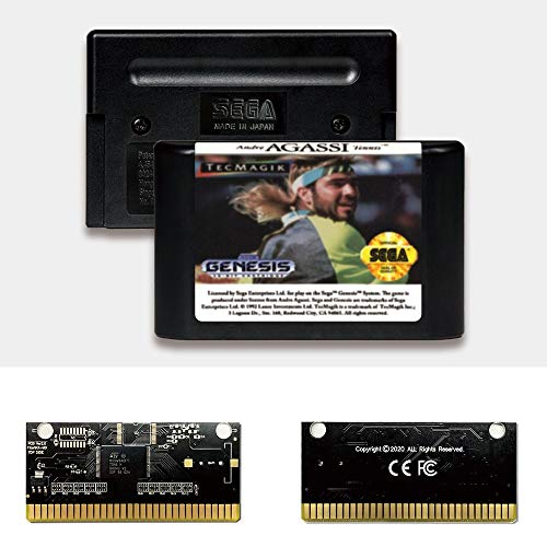 Aditi Andre Agassi Tennis - USA Label Flashkit MD Electroless Gold PCB Card para Sega Genesis Megadrive Console