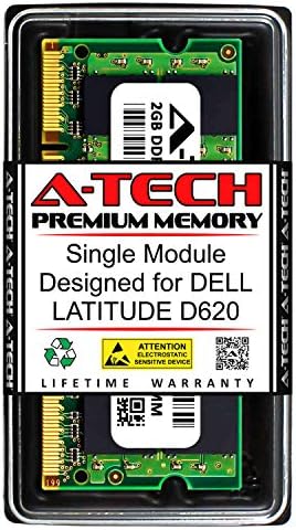 A-Tech 2 GB RAM para Dell Latitude D620 | DDR2 800MHz SODIMM PC2-6400 Módulo de atualização de memória não ECC de 200 pinos