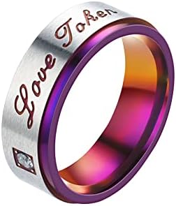 Anéis ocidentais para mulheres colorir roxo e adorar moda casal roxo anel American Diamond Titanium Rings Ring