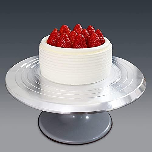 Decoração de cozinha giratória de bolo Display Stand Stand Silver Metal Wedding Birthday Birthday Birthday Cake Bolo Turnum
