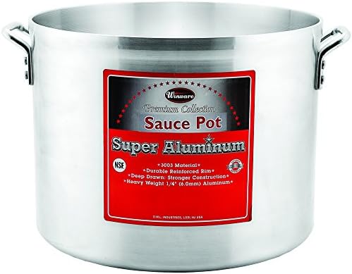 Potão de molho super alumínio da Winco EUA, peso extra pesado, 14 litros, alumínio