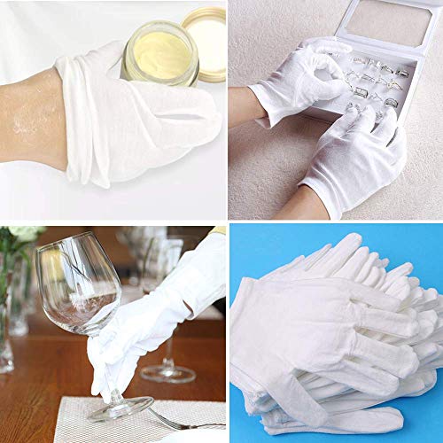 Luvas de algodão pequenas para mãos secas, 10 pares hidratantes luvas para eczema sensível de pele irritada para crianças e