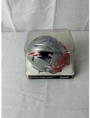 Chris Hogan assinou autógrafos New England Patriots Mini capacete JSA #VV53097 - Mini capacetes autografados da NFL