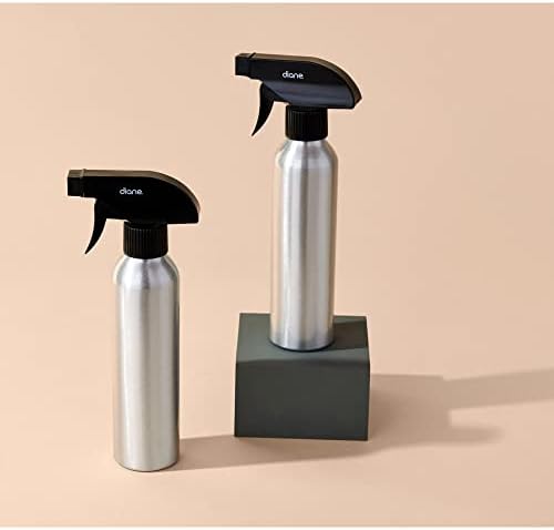 Aplicador de garrafa de spray de alumínio Diane com bico para estilo de cabelo e coloração - pequeno - 9,4 ”x 1,5”, 8oz de capacidade - prata