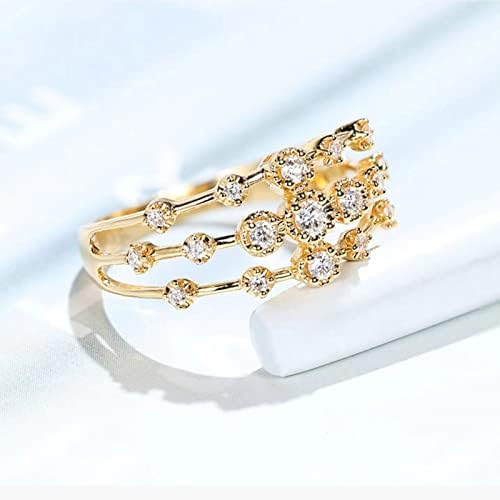 Moda Women's Diamond Open Work Ring Zircon Noivado anel de casamento Anel de aço inoxidável Anéis para mulheres