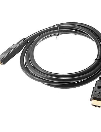 1,8m 5.904ft DisplayPort Male para HDMI Male Computer TV Video Connectter Adapter Cable - Black