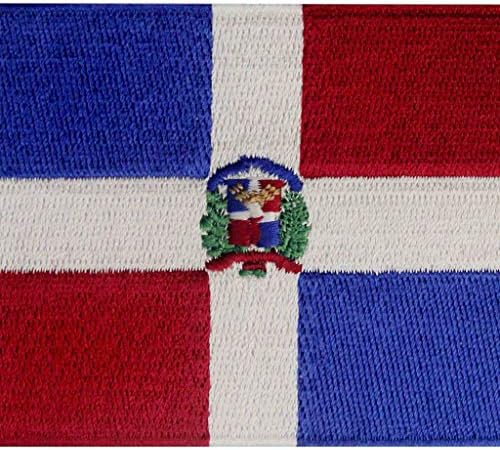 Bandeira da República Dominicana Bandeira bordada emblema de ferro Caribbean em costura em patch nacional