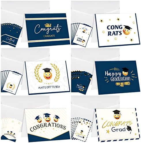 Cartões de graduação de 36 PCs 2023 Cartões de graduação em massa de parabéns com envelopes Cartões de graduação engraçados
