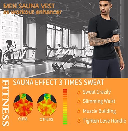 Bodyner Sauna Sweat Suits Sweat Shirt Caist Trainer for Men Compach Vestre Workout Gym Roupes Surve Manga Short Manga