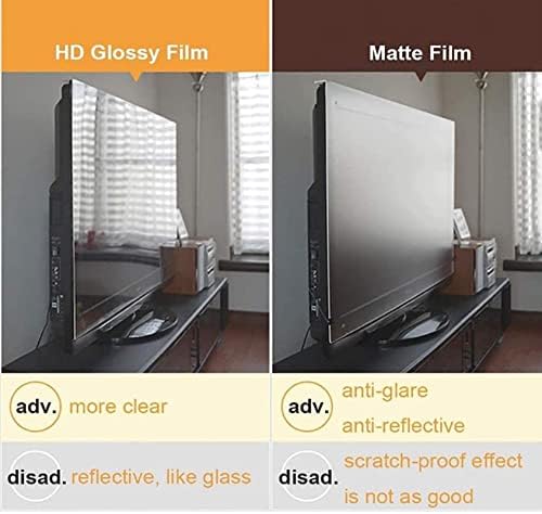 WZGLOD 50 55 Protetor de tela de TV de 65 polegadas, Protetores de tela leve anti -azul Filtro de tela Anti Glarie para