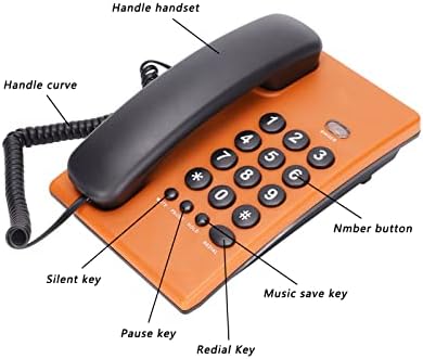 Linha fixo de mesa para idosos, duas cores grandes botões de botão multi -funcional telefonia sem fio para hotel de escritório