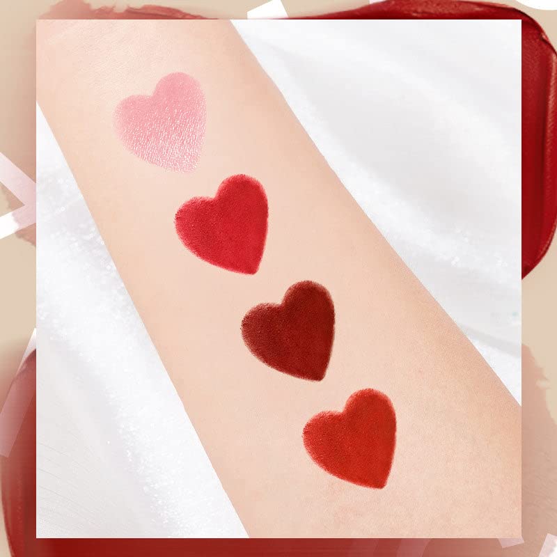 Koufeil Velvet Lipstick Matte Conjunto com bolsa de corrente de glamour, batom fosco de veludo sedoso vermelho para mulheres,