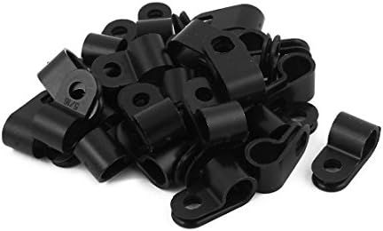 Aexit 30pcs Nylon Audio & Video Acessórios R Tipo CC-1.5 5/16 Conectores de clipe de fio do fio de cabo 5/16