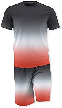 PDGJG New Men's T-Shirt Shorts, Summer Breathable Casual Casual Run Set, Moda Print Male Sports Suit