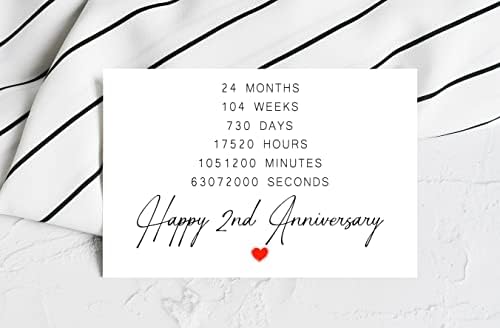 Dianddesigngift Happy 2nd Anniversary Card - 2 anos de aniversário de aniversário de casamento Presentes - Idéia para namorado - para