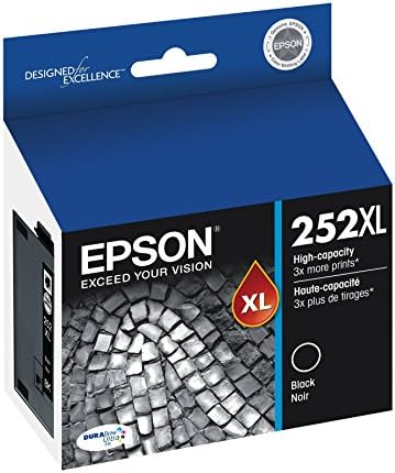 Epson T252 Durabrite Ultra Ink Cartucho preto de alta capacidade para impressoras de força de trabalho selecionadas e Epson
