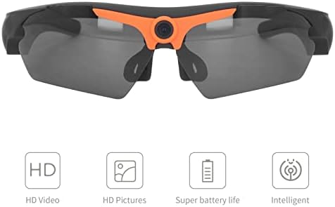 Óculos de sol em vídeo, 30FPS 1080P Full HD Gravando videocolas de câmeras com lentes polarizadas UV, áudio gravar óculos de câmera para conduzir a pesca para caminhadas