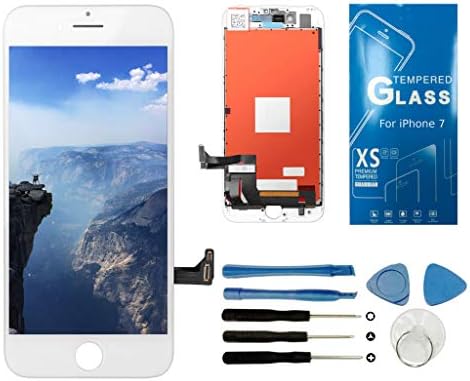 Kit de substituição do digitalizador LCD Unus para iPhone 7, vem com protetor de tela de vidro temperado e kits de ferramentas